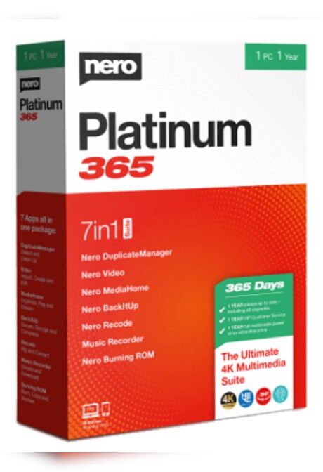 Nero Platinum 365 (PC) 1 Device, 1 Year - Nero Key - GLOBAL