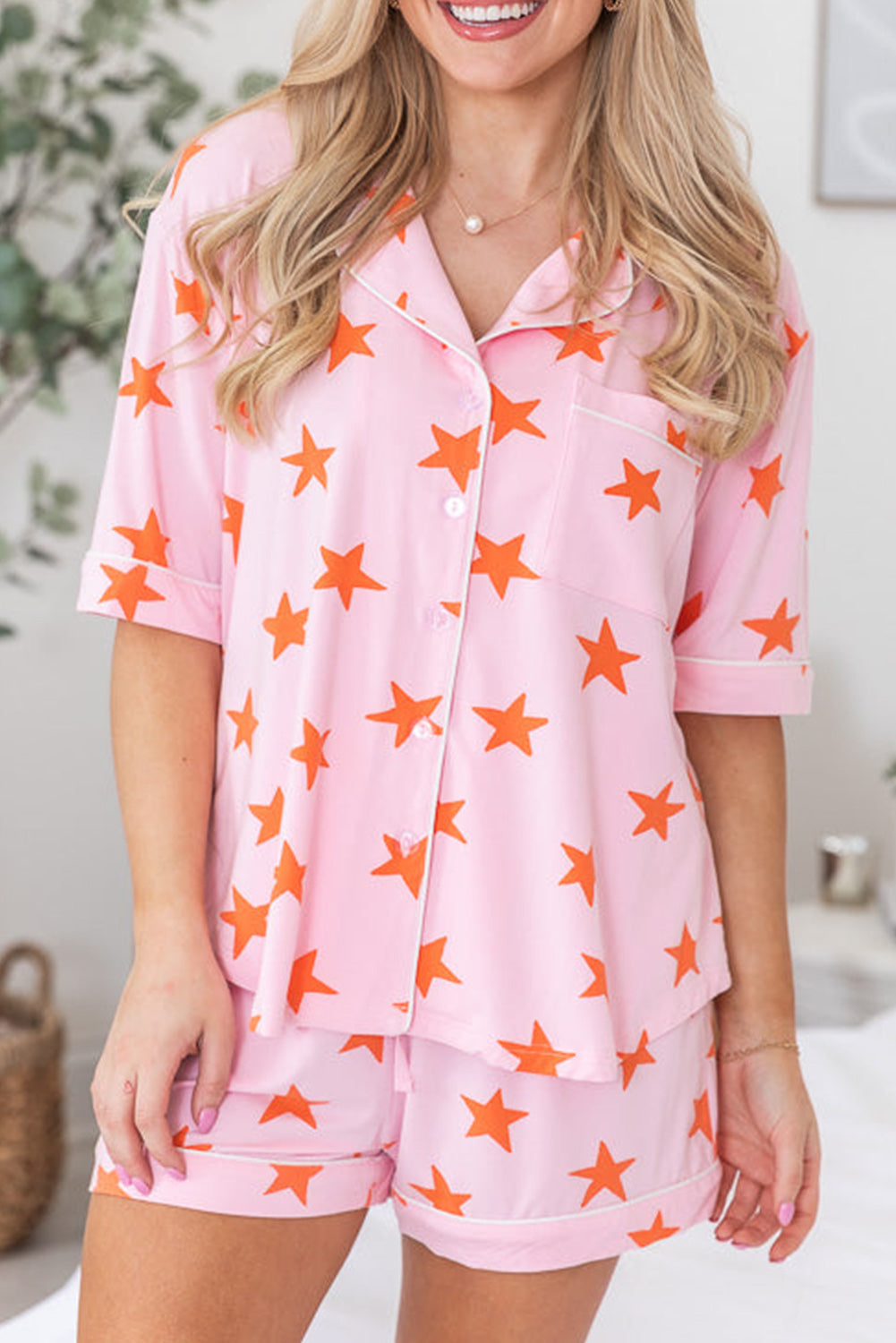 Chemise femme manches courtes — rose