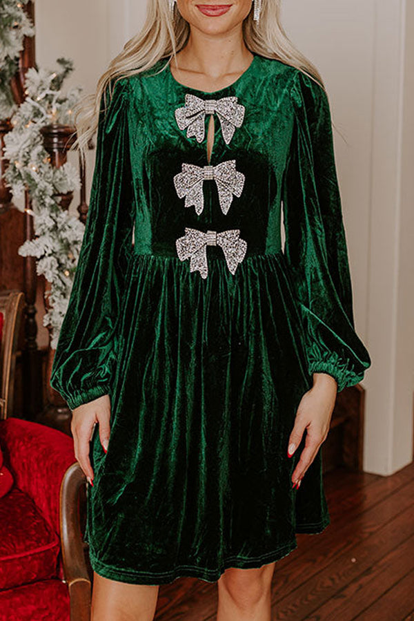 Robe courte femme velours, taille haute