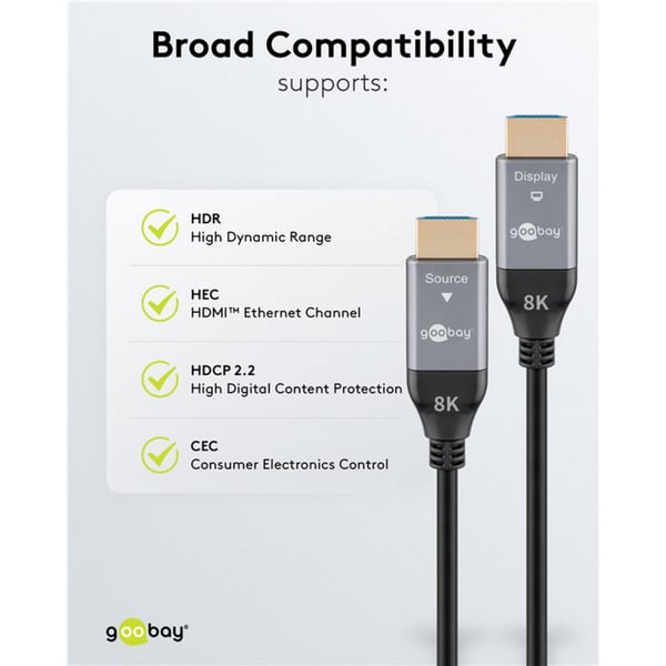 (€ 3,36 / 1 m) goobay Optisches Hybrid Ultra High-Speed HDMI câble (AOC) 8K / 60Hz - goobay - vue 9