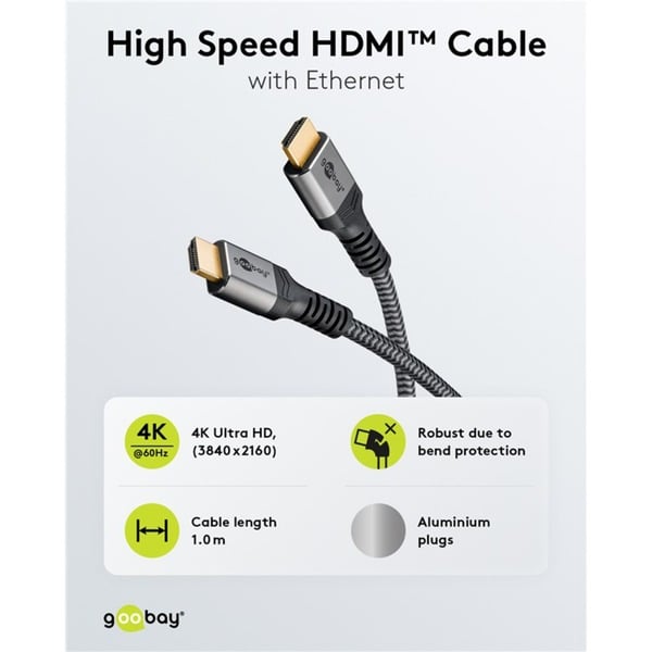 goobay Plus High-Speed-HDMI-câble avec Ethernet, 4K @ 60Hz - goobay - vue 10