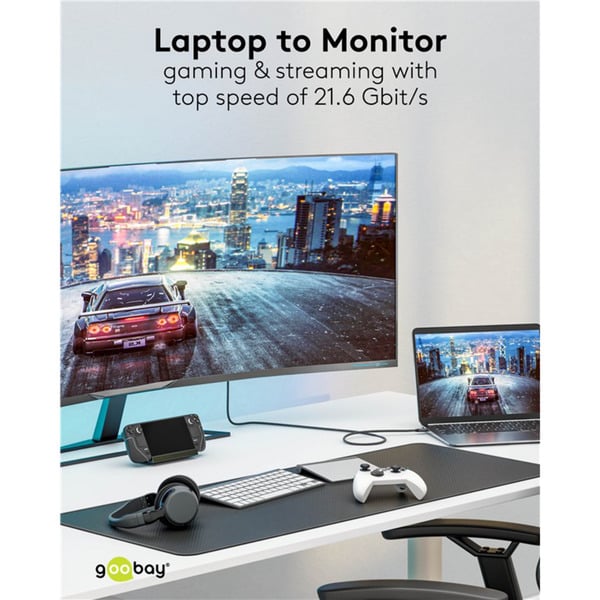 goobay USB Adapterkabel, USB-C Stecker > DisplayPort Stecker, 4K 60Hz - goobay - vue 6