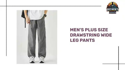 Men's Plus Size Drawstring Wide Leg Pants by@Outfy