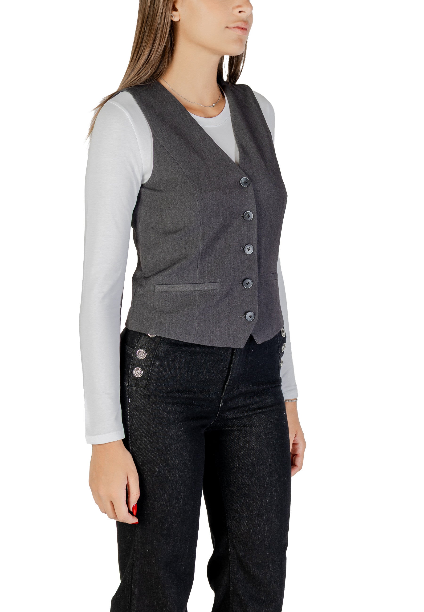 Only Vêtement femme Gilets — grey