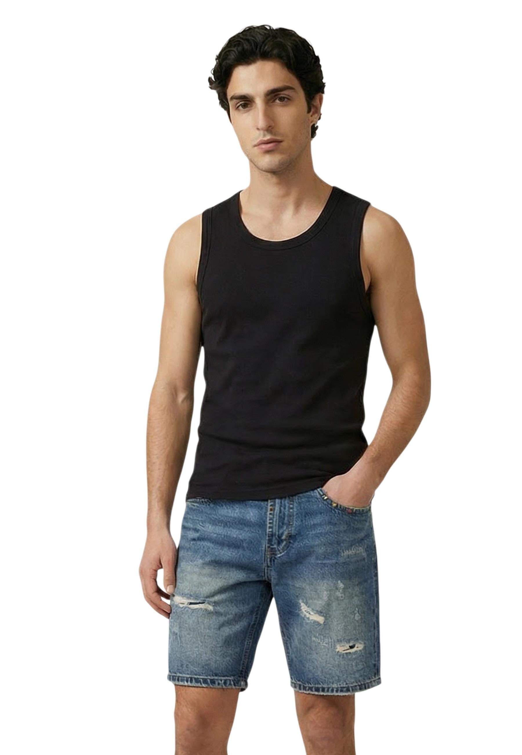 Gianni Lupo Vêtement homme Debardeurs — black