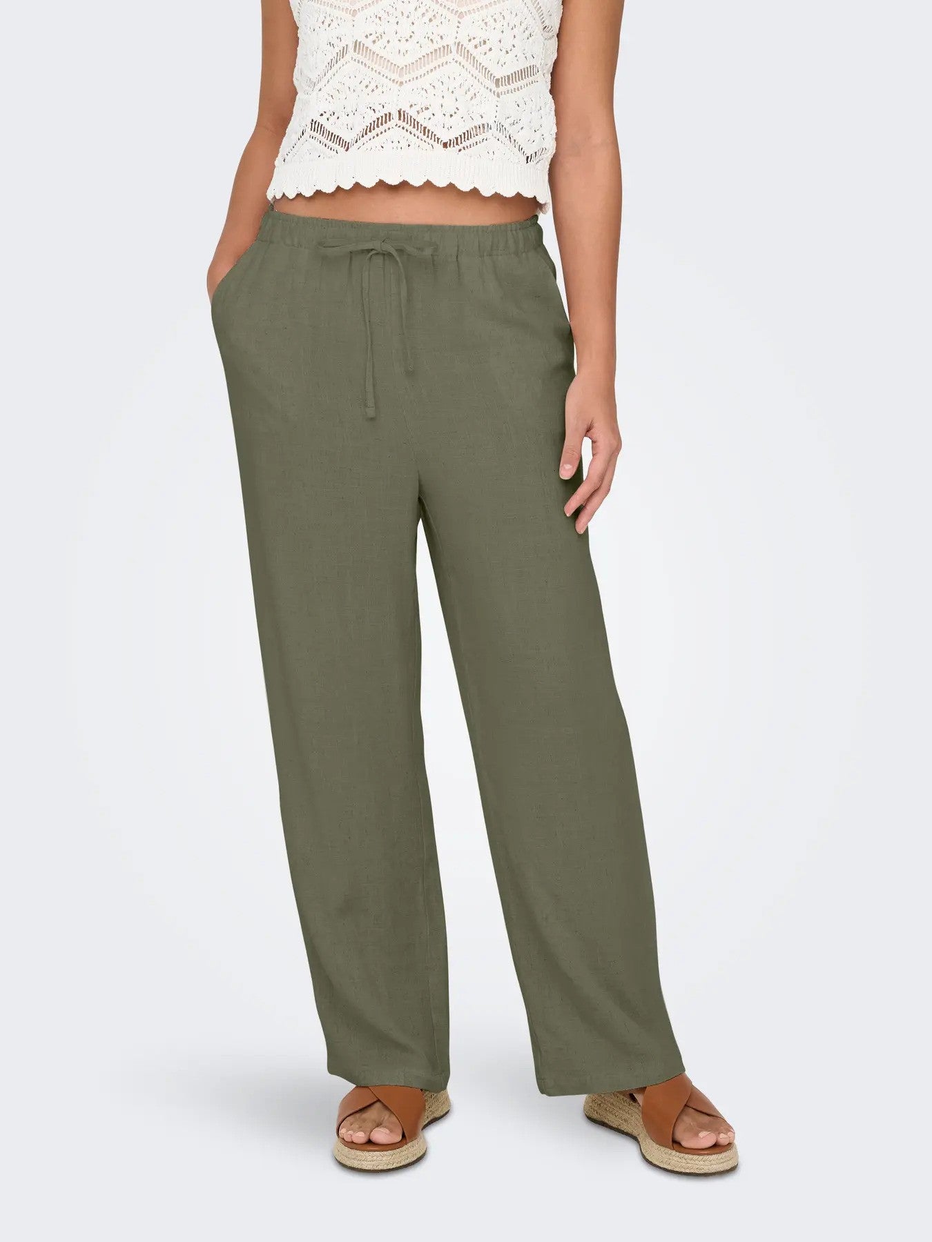 Only Pantalon femme Pantalons — green