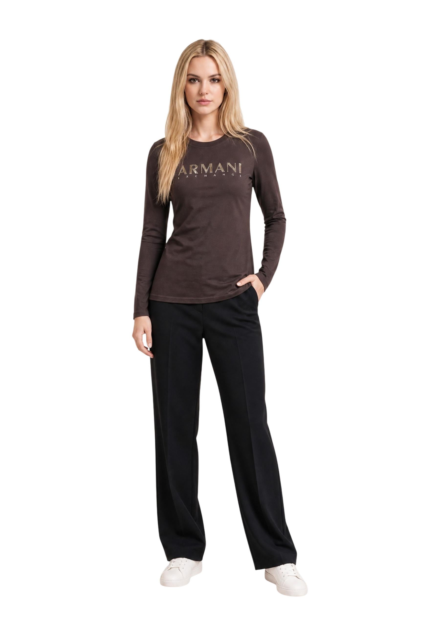 Armani Exchange T-shirt femme — brown