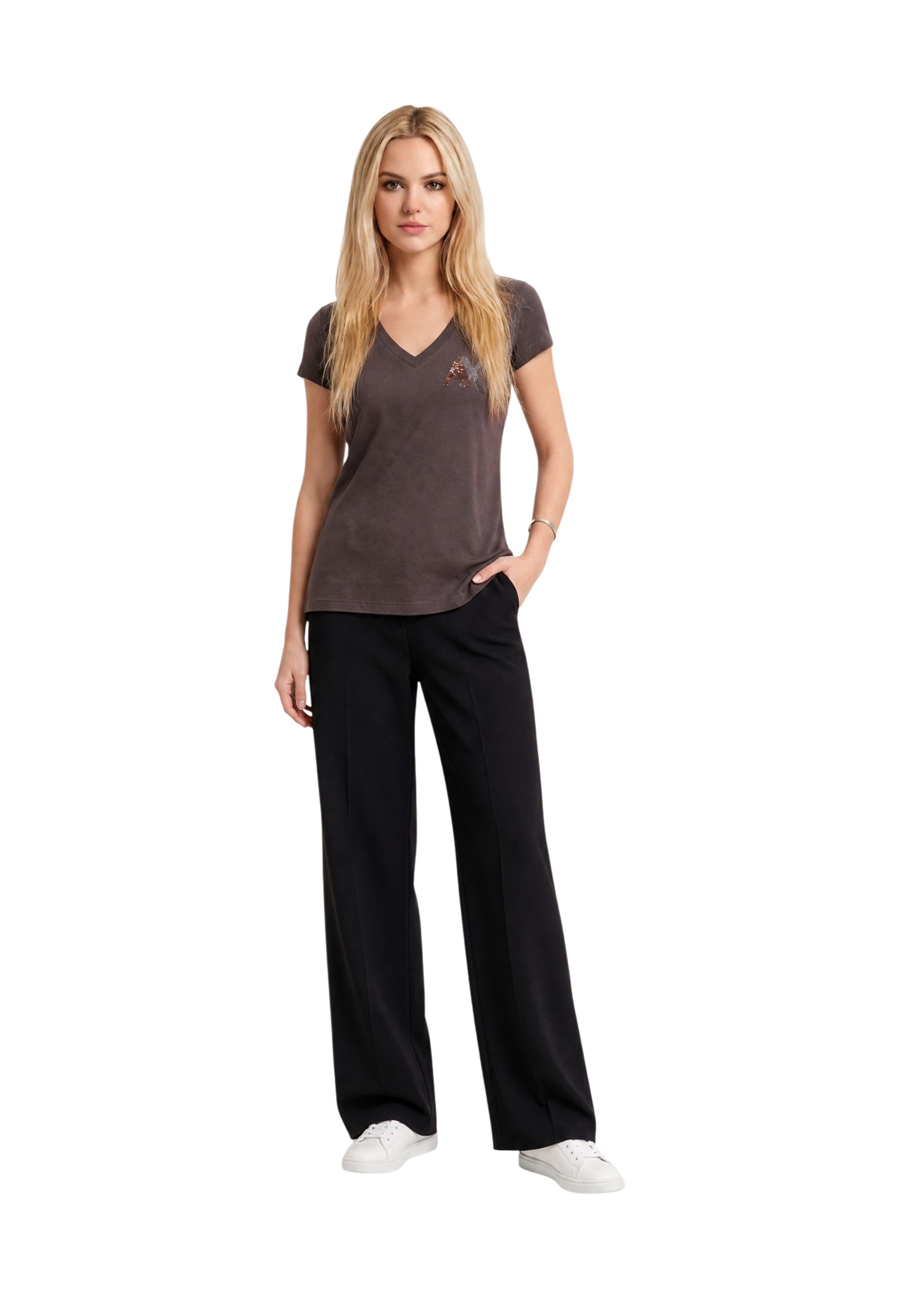 Armani Exchange T-shirt femme — brown