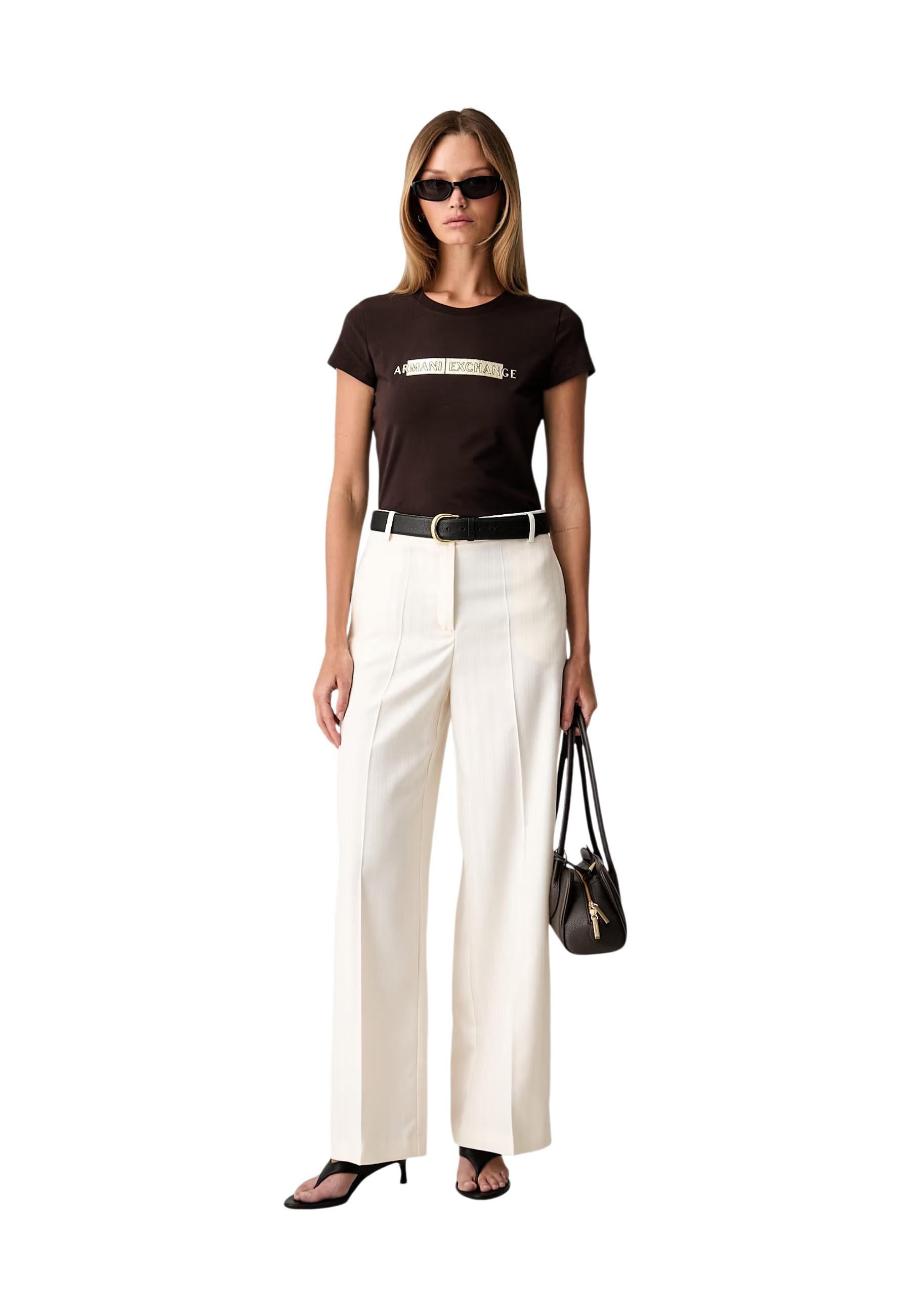Armani Exchange T-shirt femme — brown
