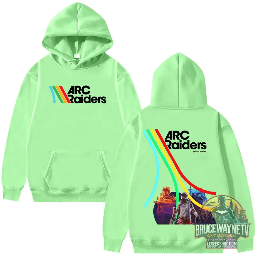 Sweat à Capuche Arc Raiders Graphique Streetwear Unisexe - vert clair / XS - Sweat à Capuche