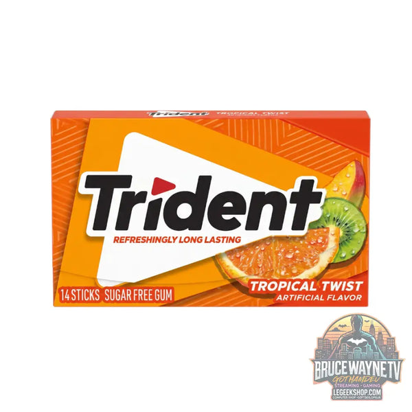 Trident Tropical Twist gomme à mâcher au goût de fruits tropicaux de 31 g (Pack de 12) - Snacks & boissons importés