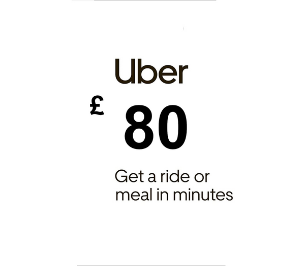 Uber £80 UK Gift Card