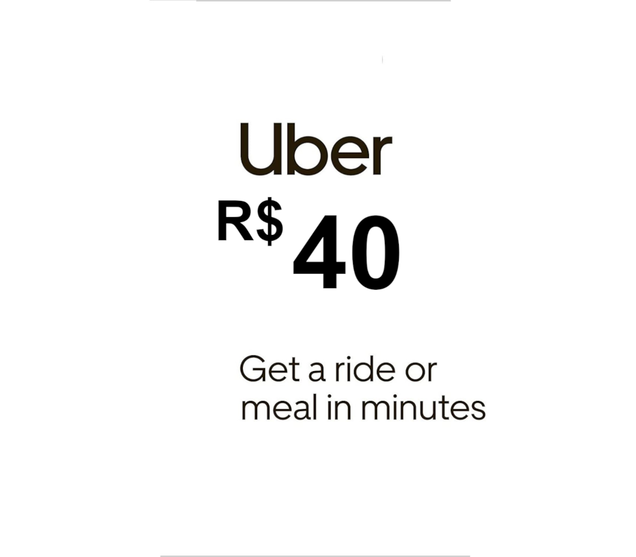 Uber R$40 BR Gift Card