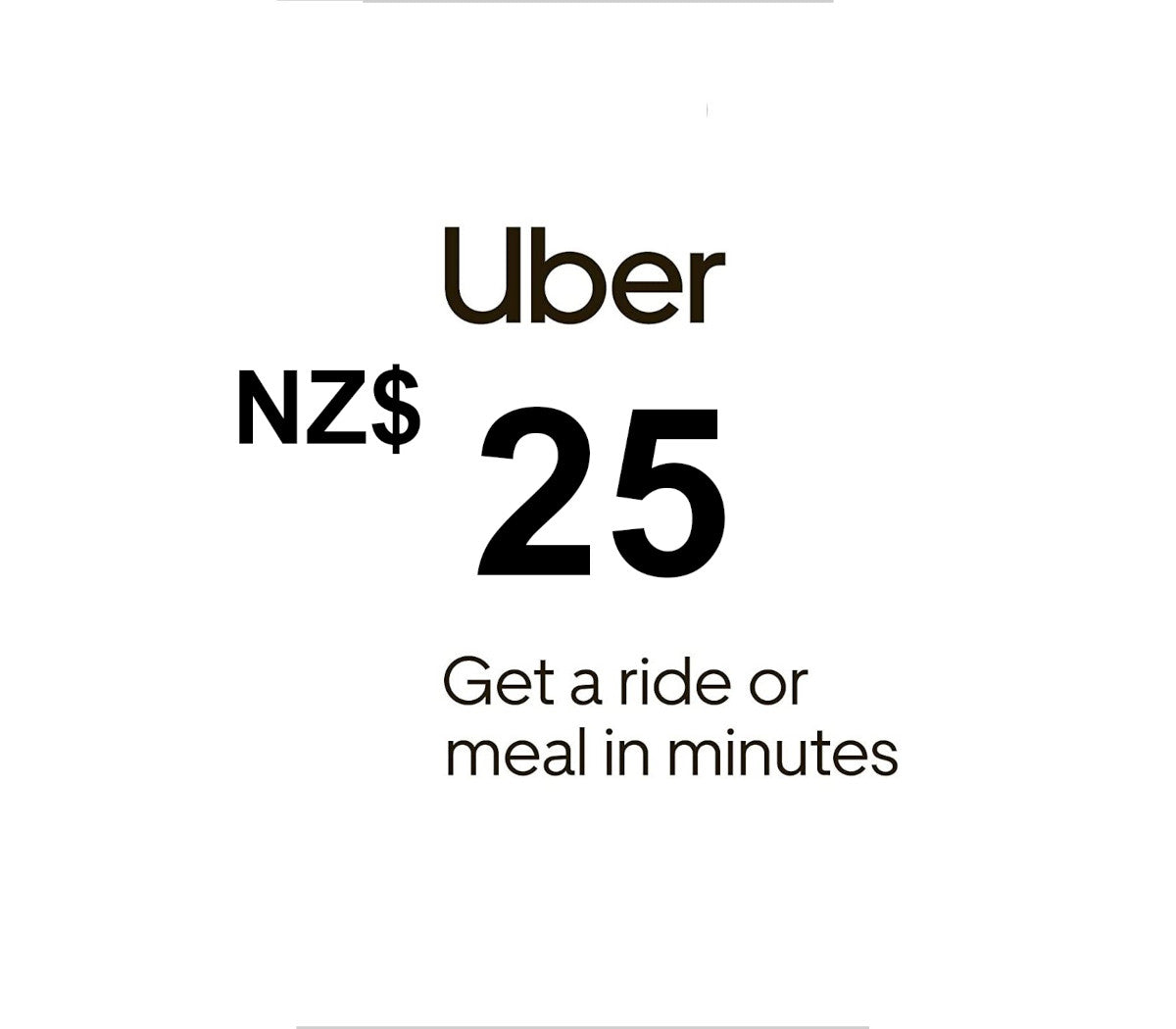 Uber NZD 25 Gift Card NZ