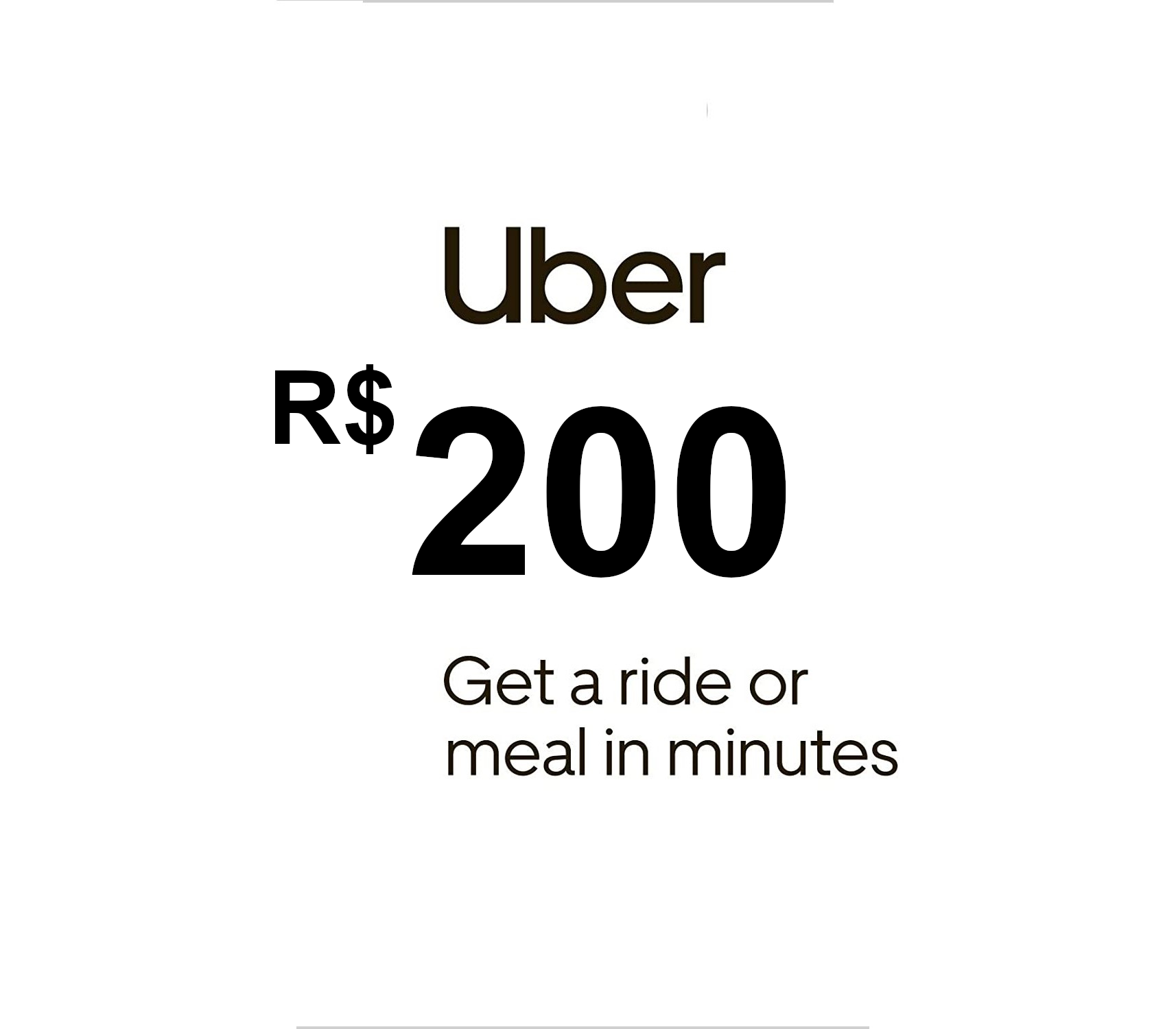 Uber R$200 BR Gift Card
